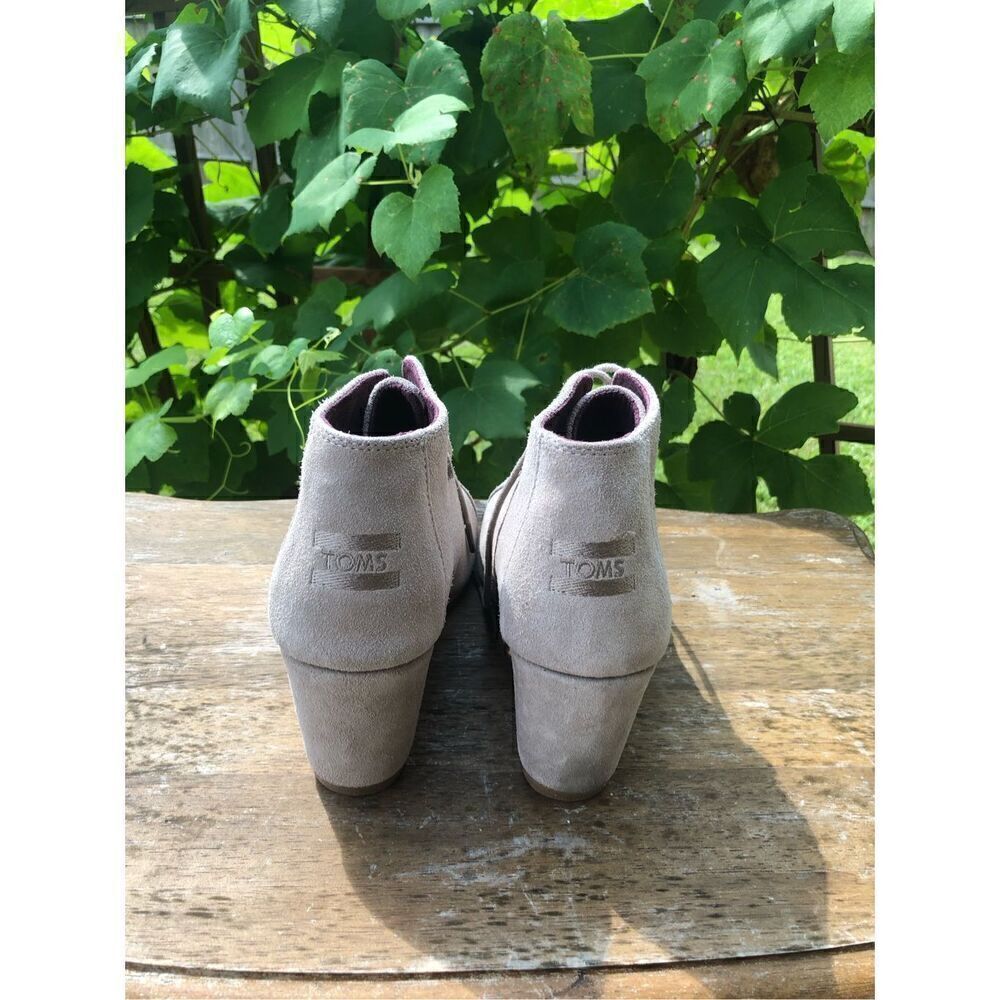 Toms Boots Womens Shoes Wedge Heels Lace Up Suede SZ 10